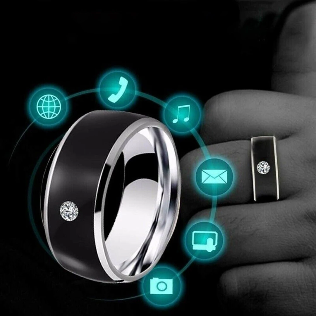  Focket Smart Ring, Multifunctional Magic Wearable Device NFC  Ring Universal Wear Smart Ring NFC Smart Rings, Quick Start, Large Storage  Space, for Mobile Phone (S) : Electronics