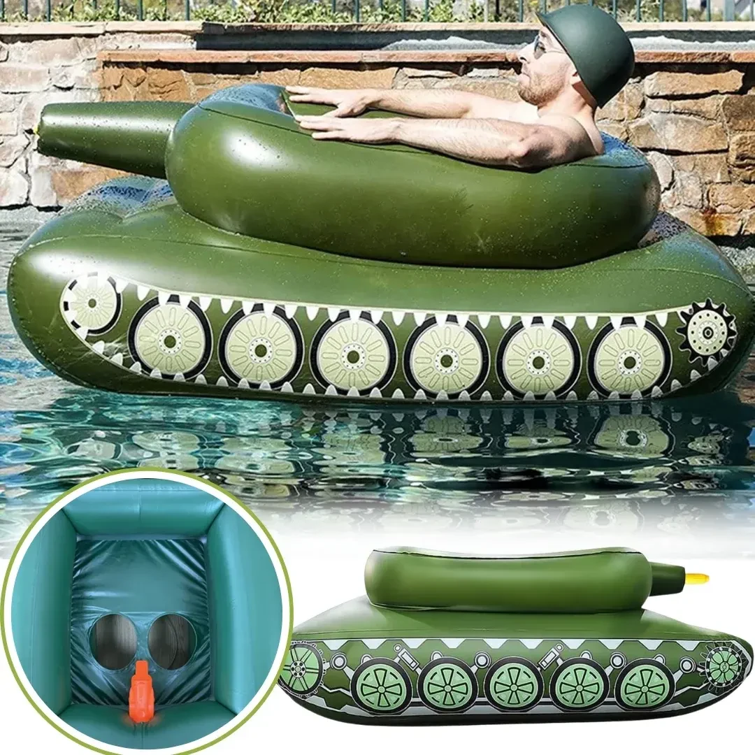 (Open Box) Inflatable Tank Float with Water Gun