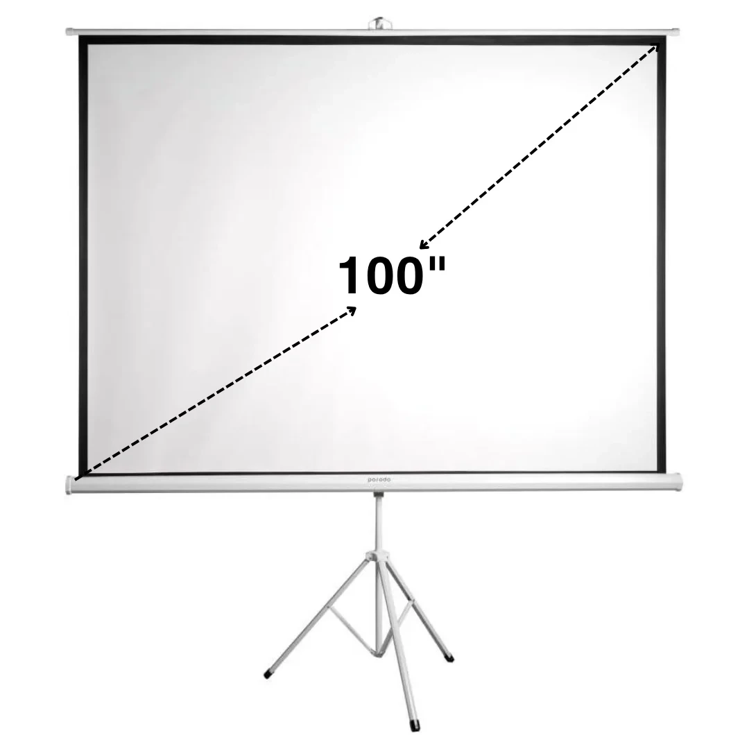 Porodo PDTET100 with 100-inch Projector Screen with Built-in Tripod