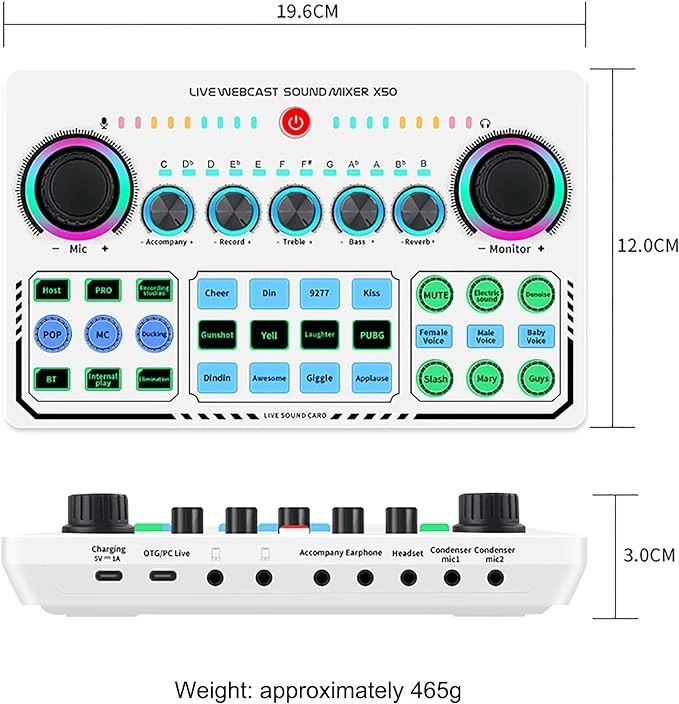 X50 Sound Card Live Webcast Sound Mixer