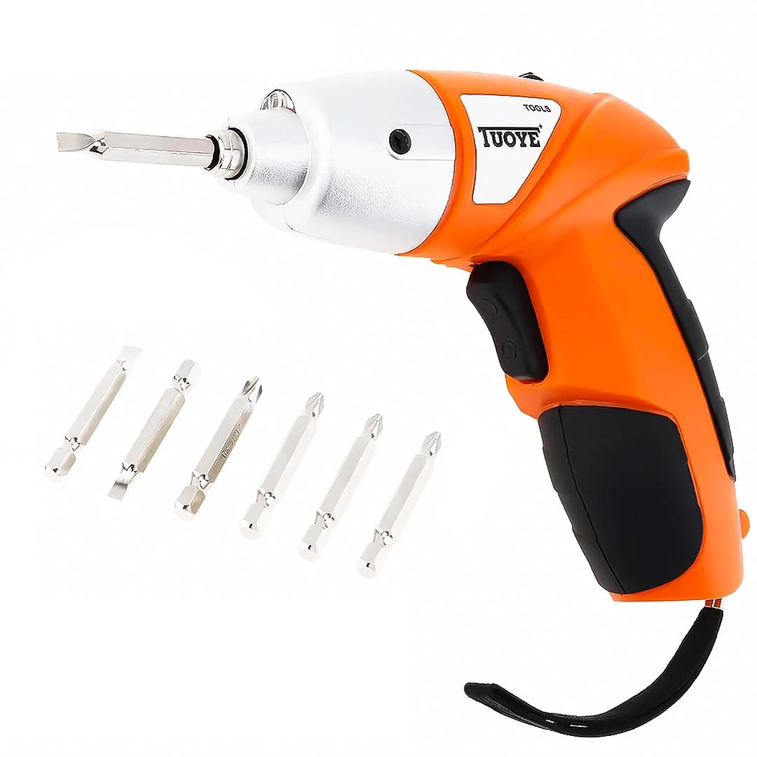 TUOYE Tools Cordless Rechargeable Handy Drill Screwdriver 45 pcs with Bits Holder