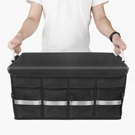 صندوق تخزين متعدد الوظائف للسيارة مع غطاء قابل للإزالة