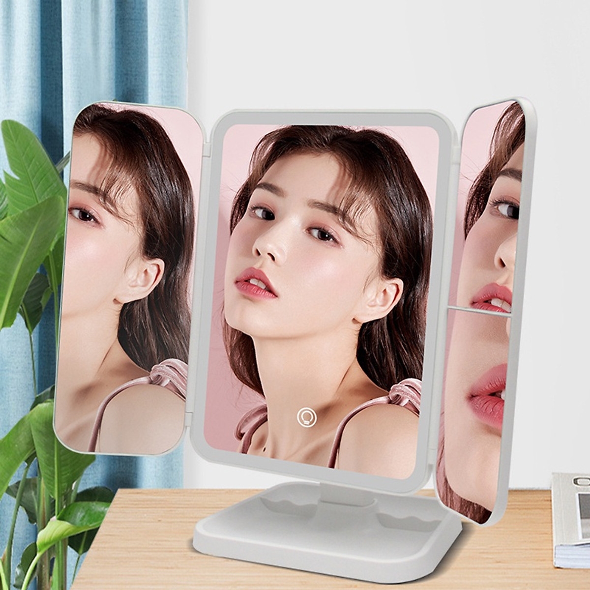 مرآة المكياج الذكية 3 في 1 بإضاءة LED main image 1