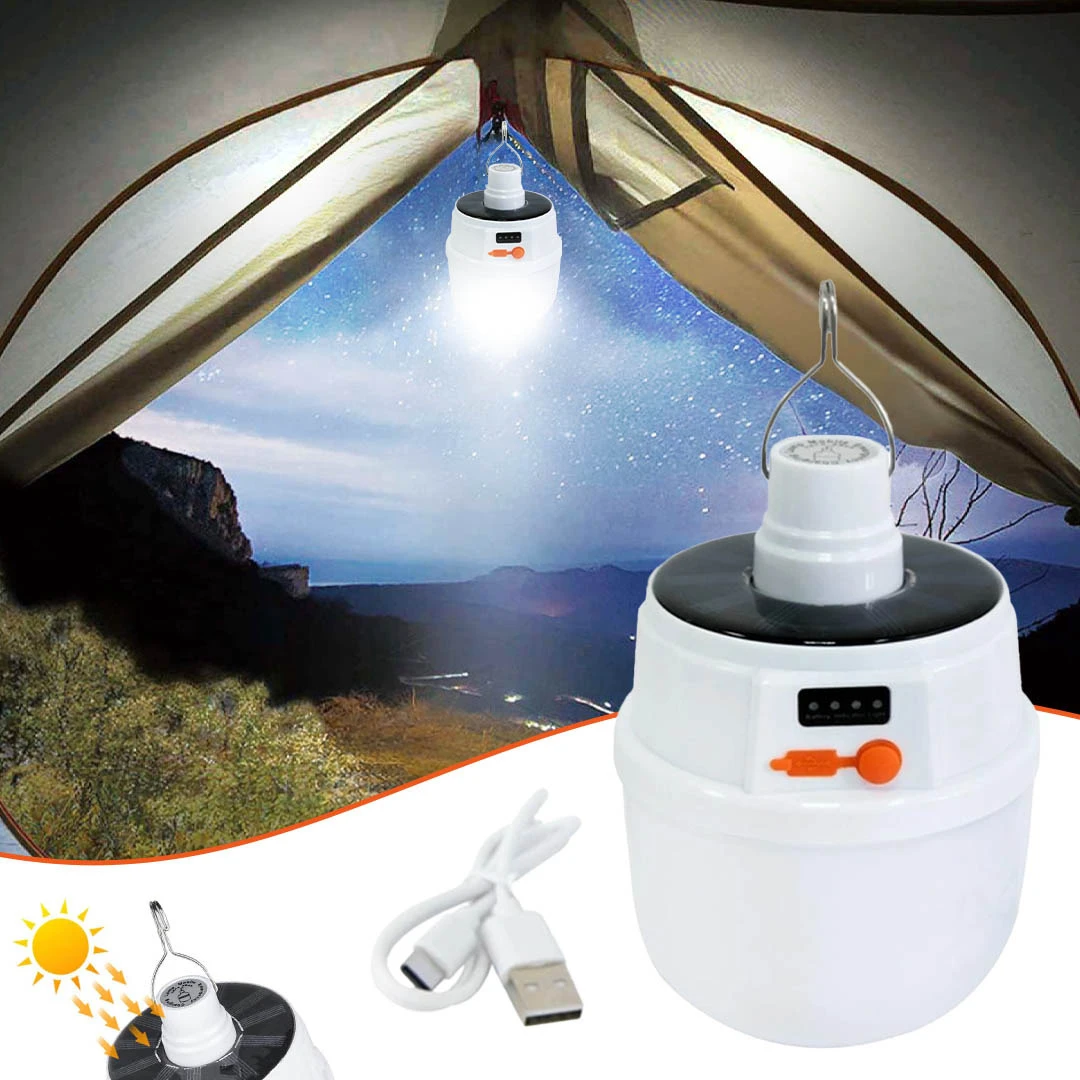 Solar Charging Lamp with Hook and 5 Lighting Modes