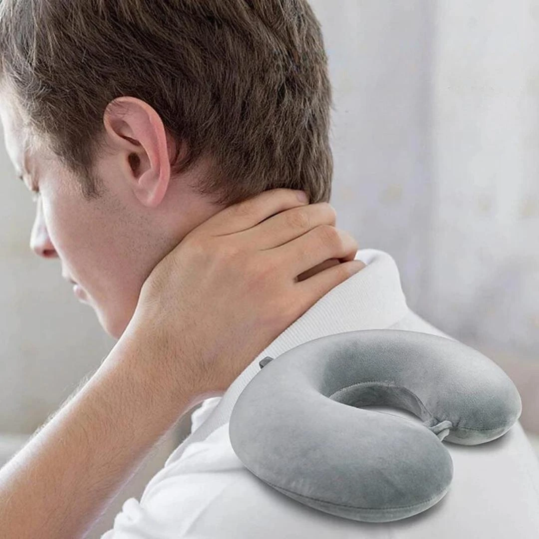 Grey neck pillow top