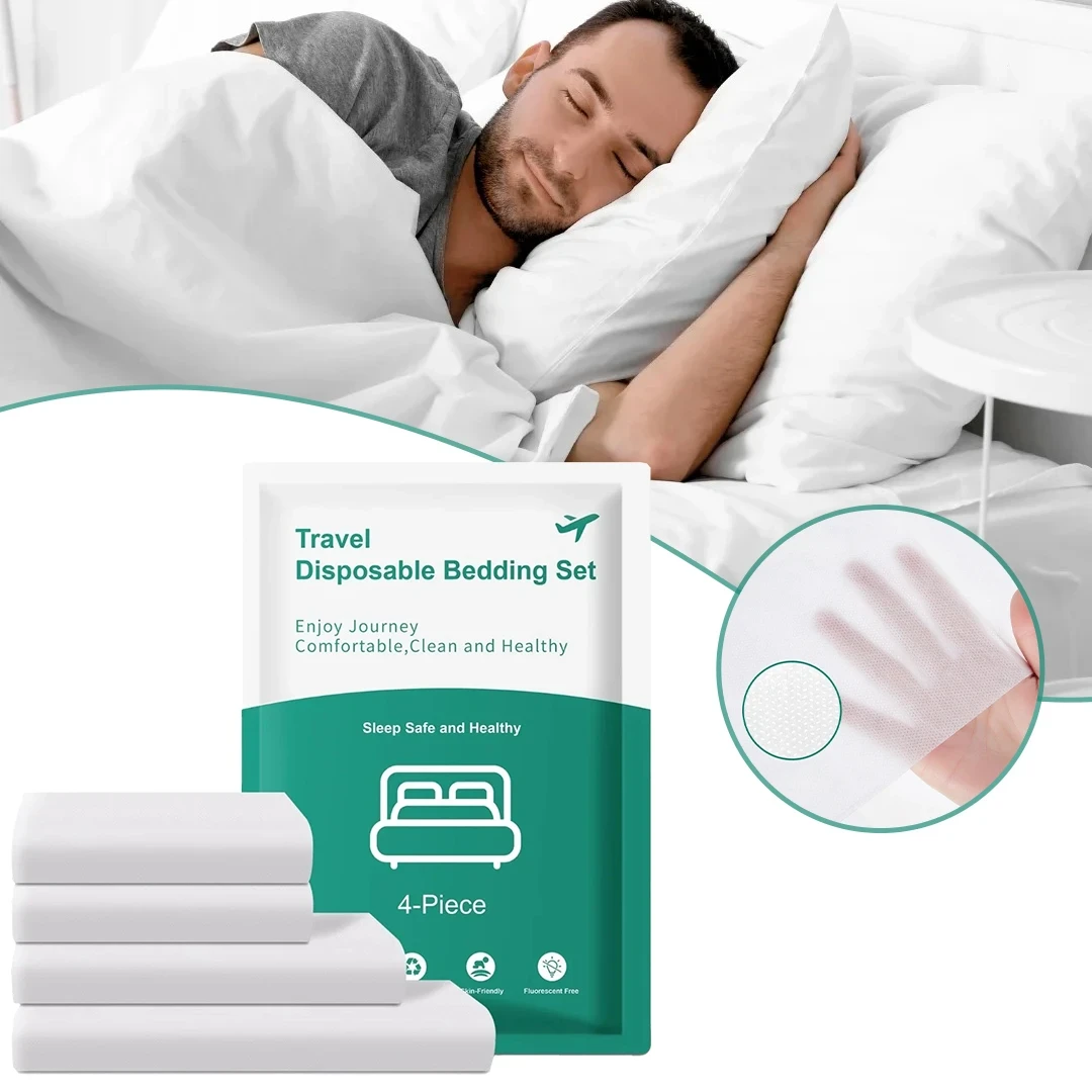 Disposable Travel Bed Sheet Set 4 Pieces