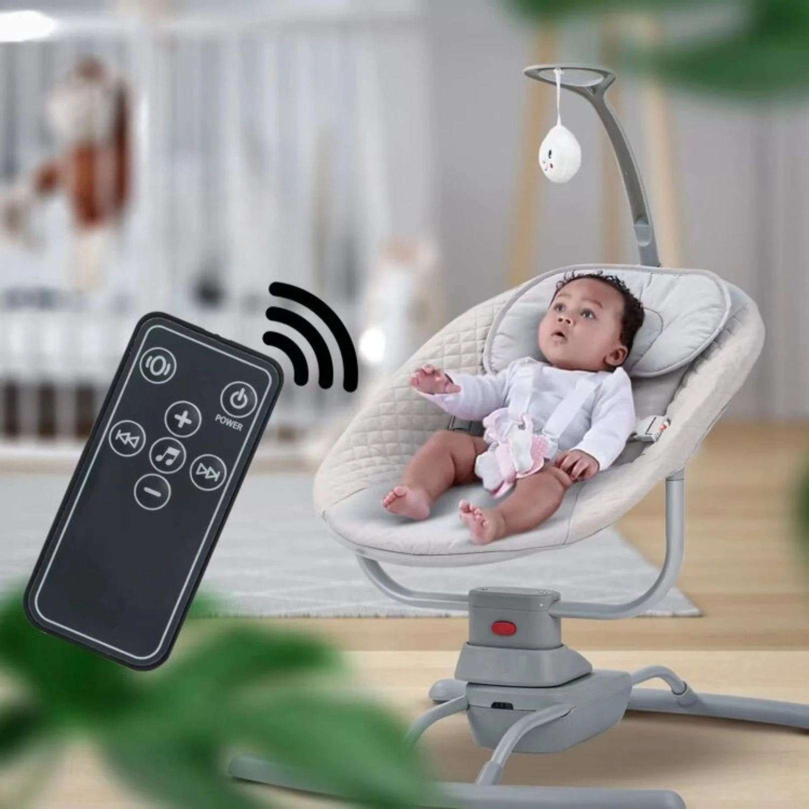 TOIMAYS 2 in 1 Backrest Baby Swing and Rocking Chair with Remote Control