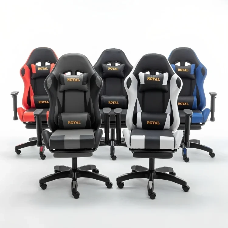 Gaming Chair with Adjustable Headrest, Lumbar Pillow and Footrest