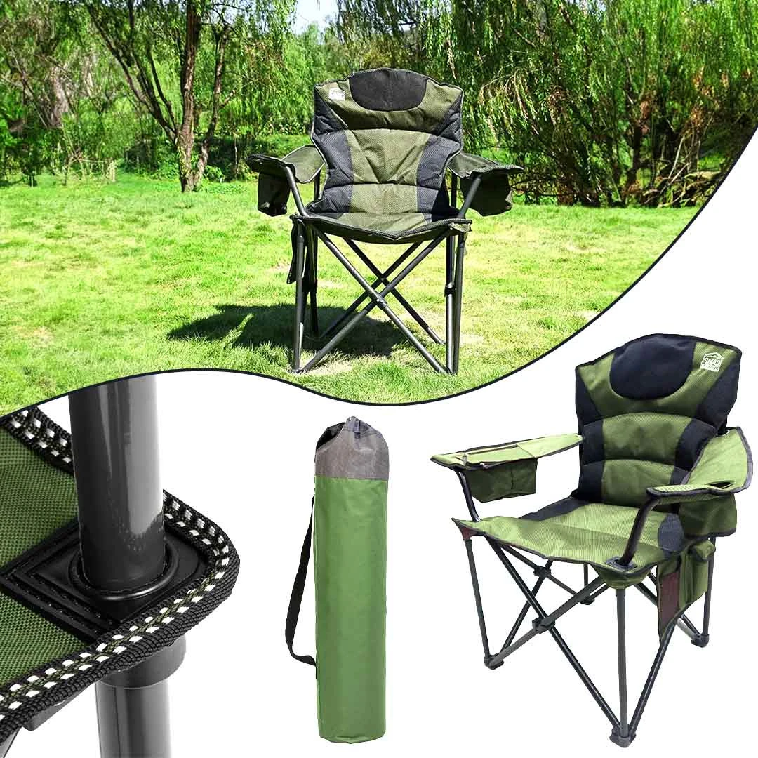 Camping Fabric Chair with Cup Holder and Side Pockets
