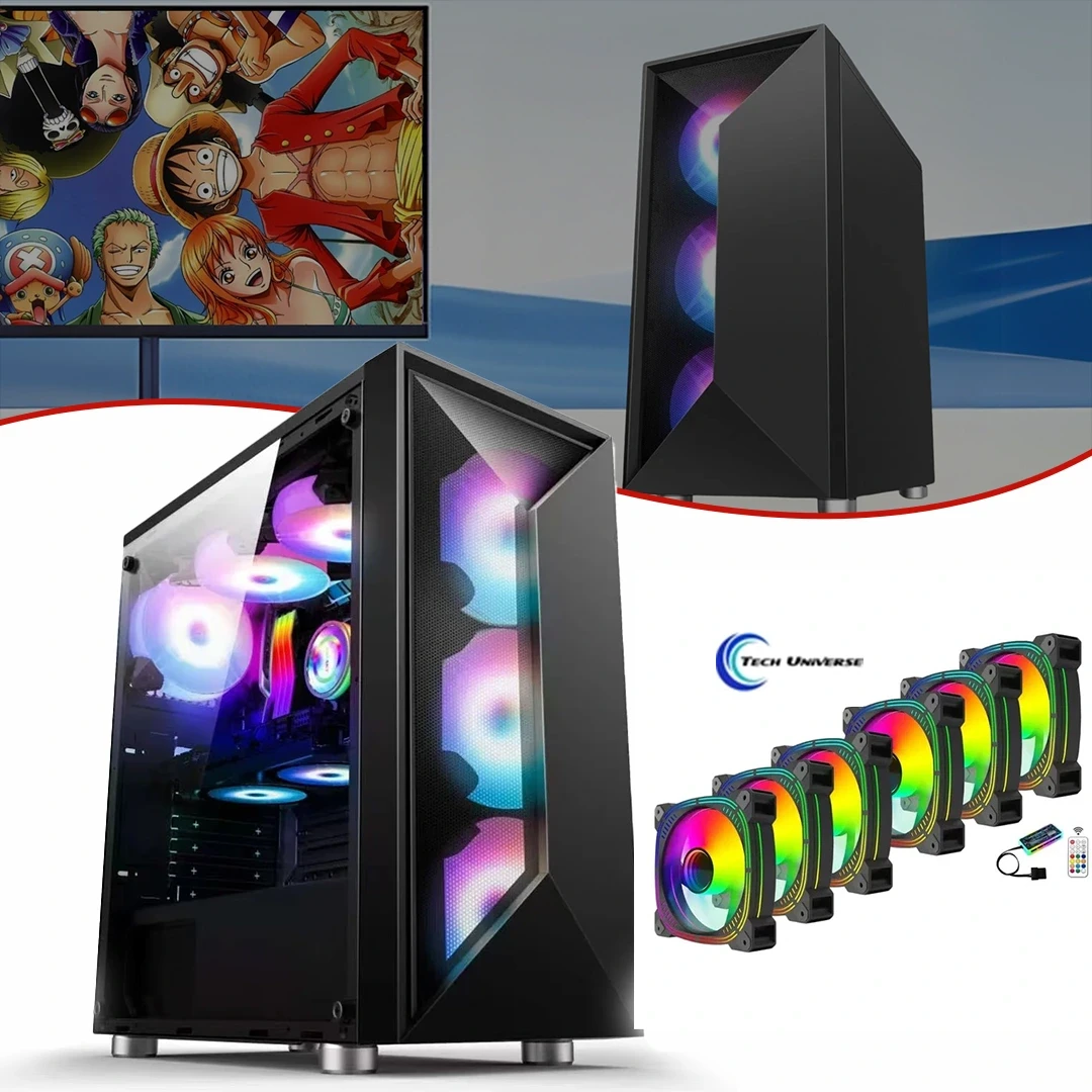صندوق الكمبيوتر المكتبي مع ست مراوح RGB من رويكس (H710)