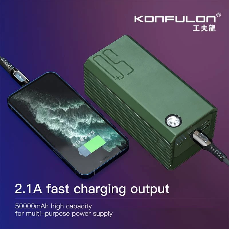 Konfulon 50000mAh Power Bank PD 20W Fast Battery Charger Camping Power  Station