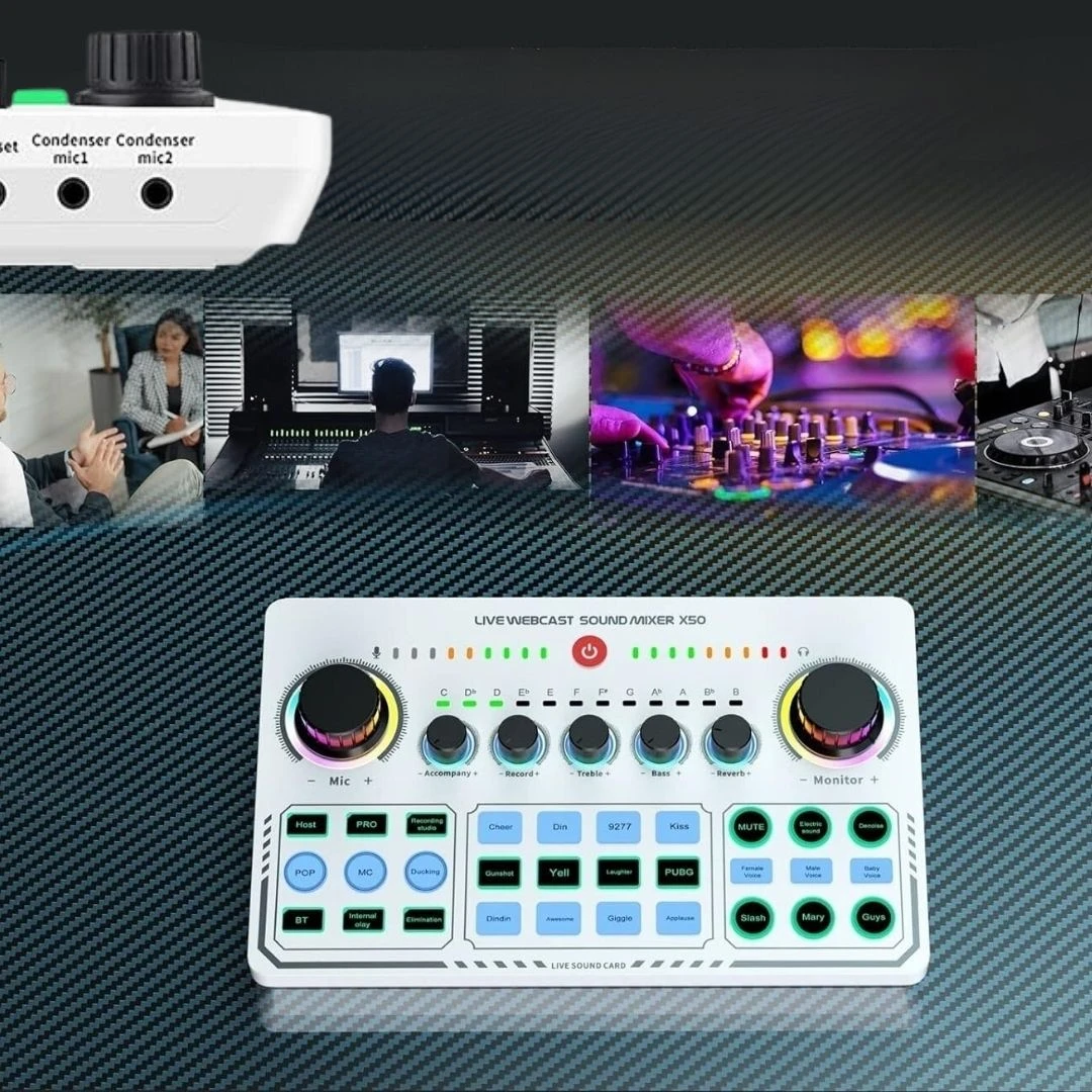 X50 Sound Card Live Webcast Sound Mixer