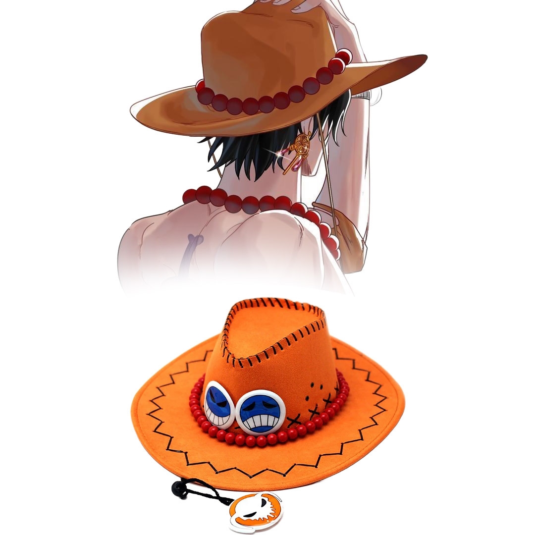 Compre One Piece Portgas D Ace Hats Anime Cosplay Cowboy Cap for