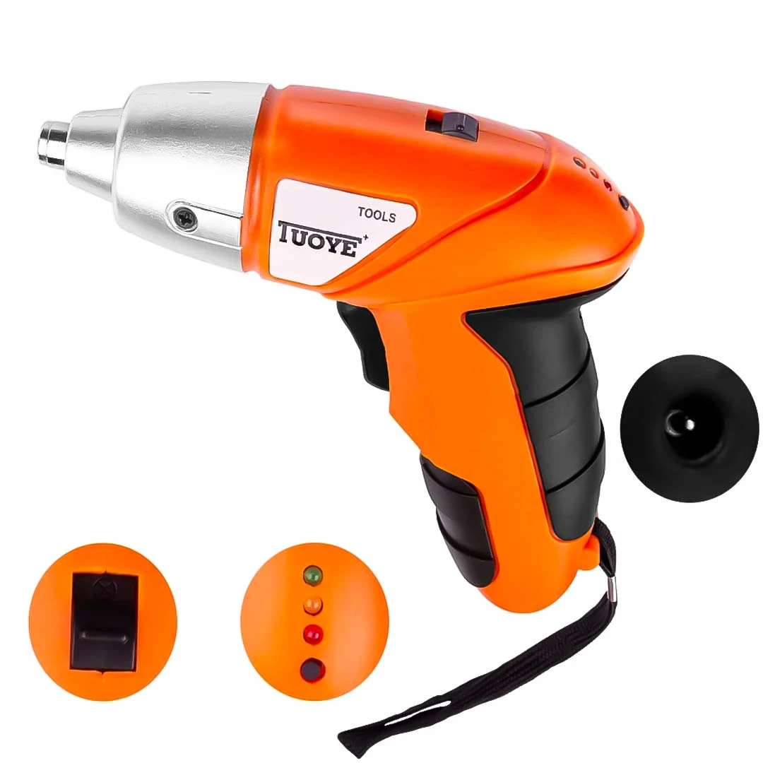 TUOYE Tools Cordless Rechargeable Handy Drill Screwdriver 45 pcs with Bits Holder