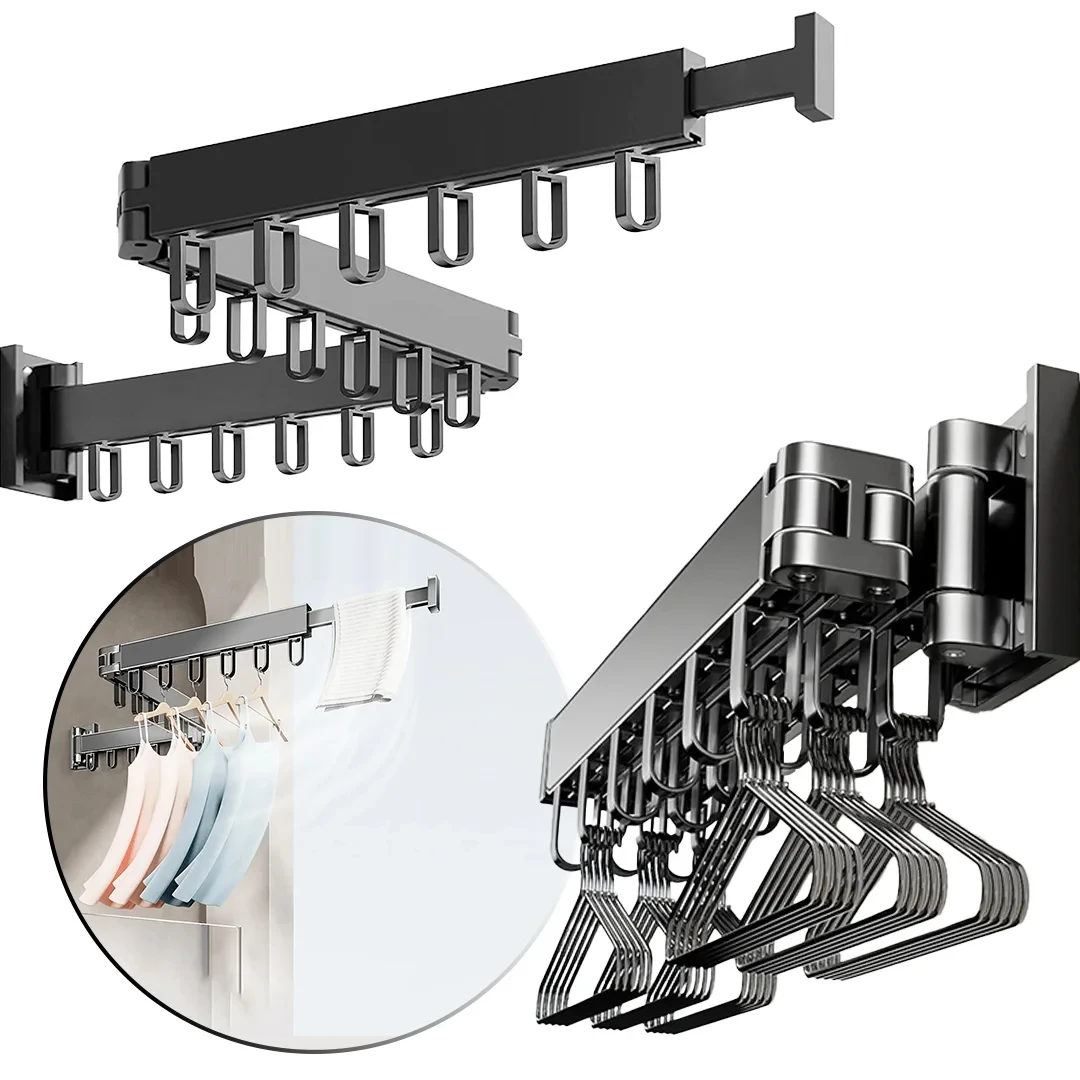 Foldable Wall Mounted Clothes Drying Rack 30 126 cm