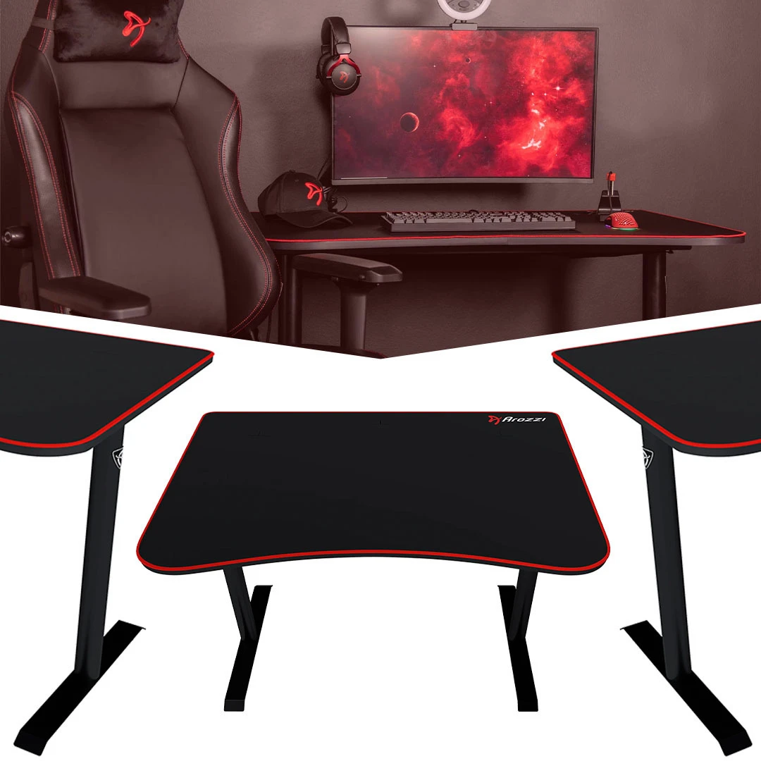 Tapis De Souris De Bureau Gaming Arozzi Arena Fratello - Surface Entière Résistante à L'Eau - Rouge