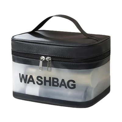 حقيبة تخزين مكياج شفافة ومقاومة للماء