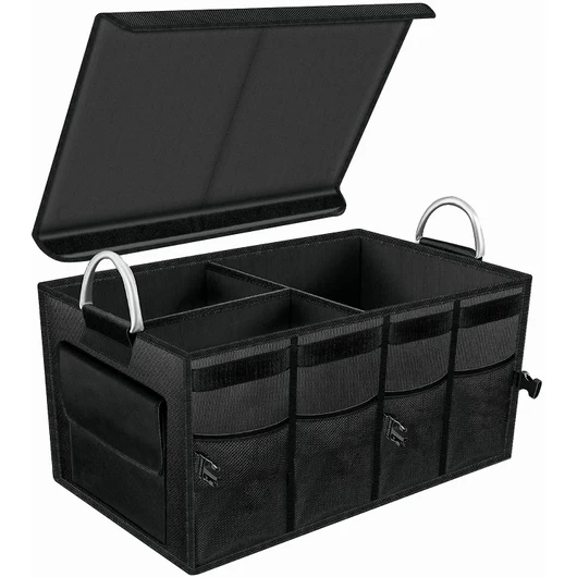 صندوق تخزين متعدد الوظائف للسيارة مع غطاء قابل للإزالة