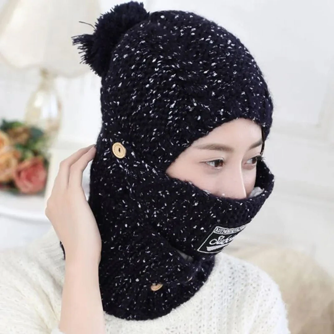 Nevenka 1 Pieces Knit Beanie Hat Scarf Mask Set For Winter-Beige | BIG W